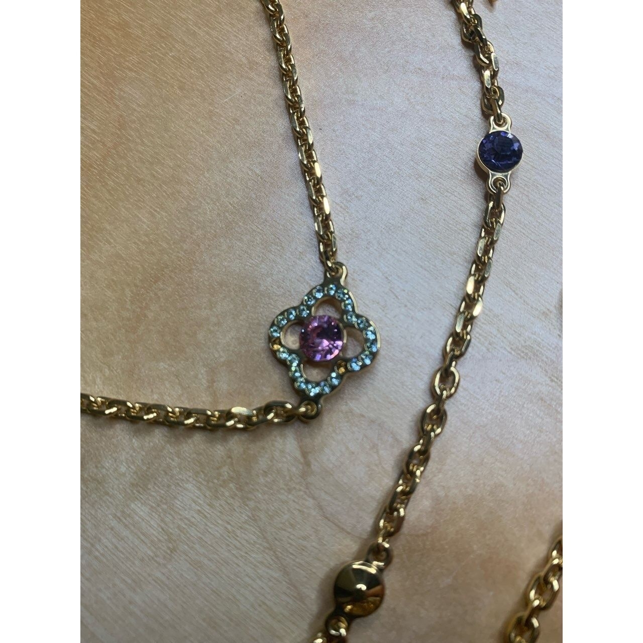 Louis Vuitton Eye Candy Swarovski Crystal Gold Necklace