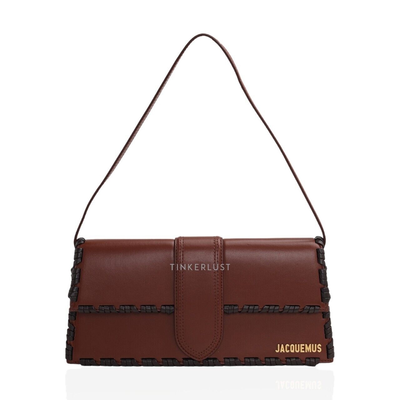 Jacquemus Le Bambino Long Lacet Flap Bag Brown Smooth Leather Shoulder Bag