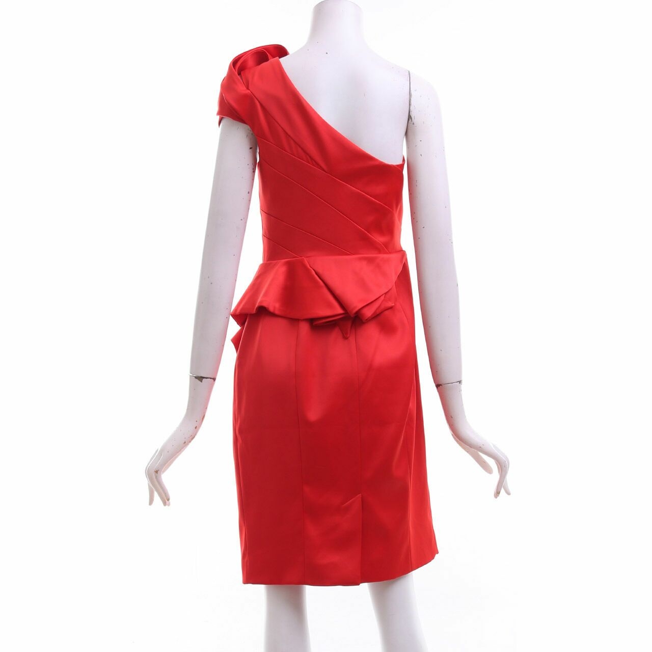 Karen Millen Red One Shoulder Midi Dress