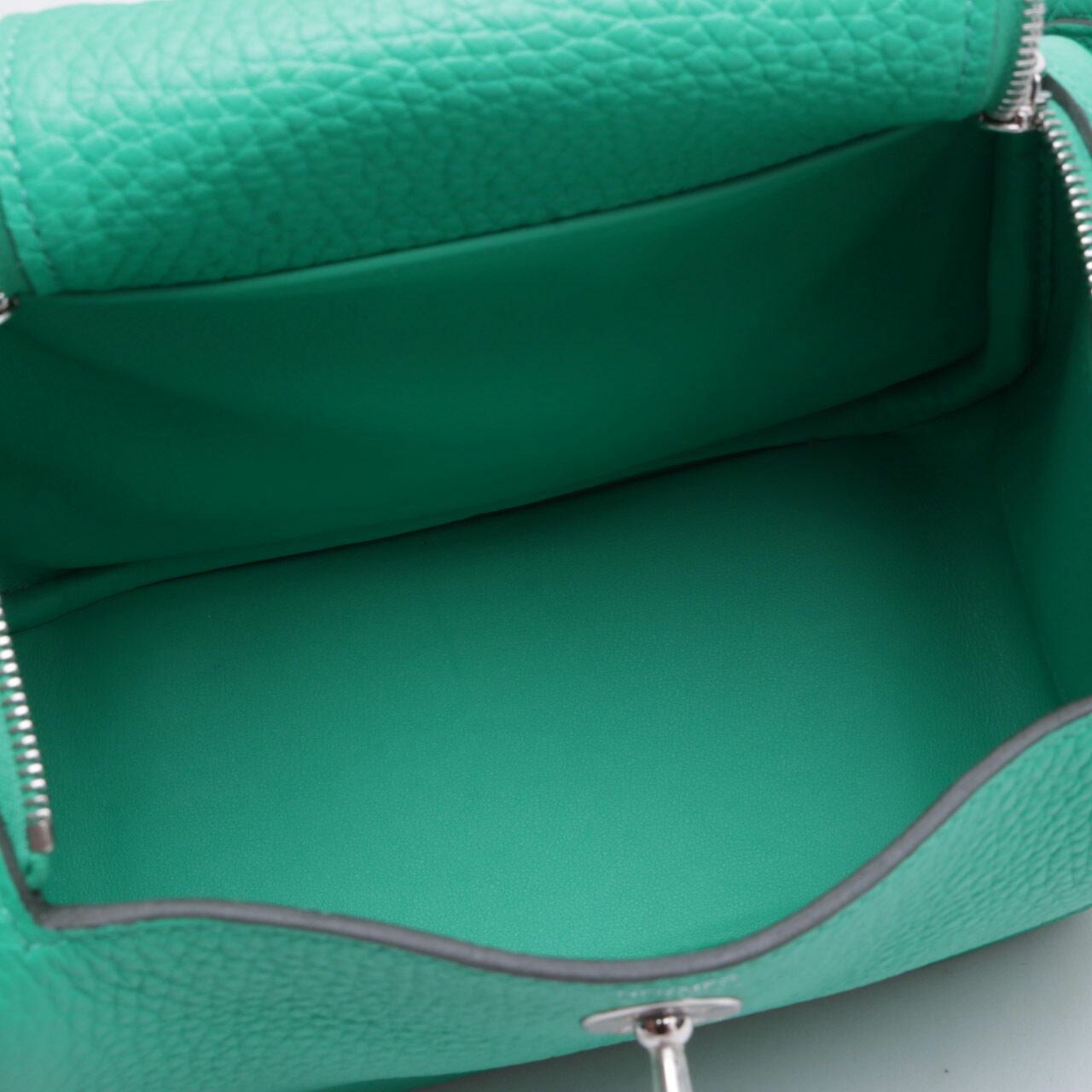 Hermes Green Mini Lindy Menthe PHW Clem Shoulder Bag