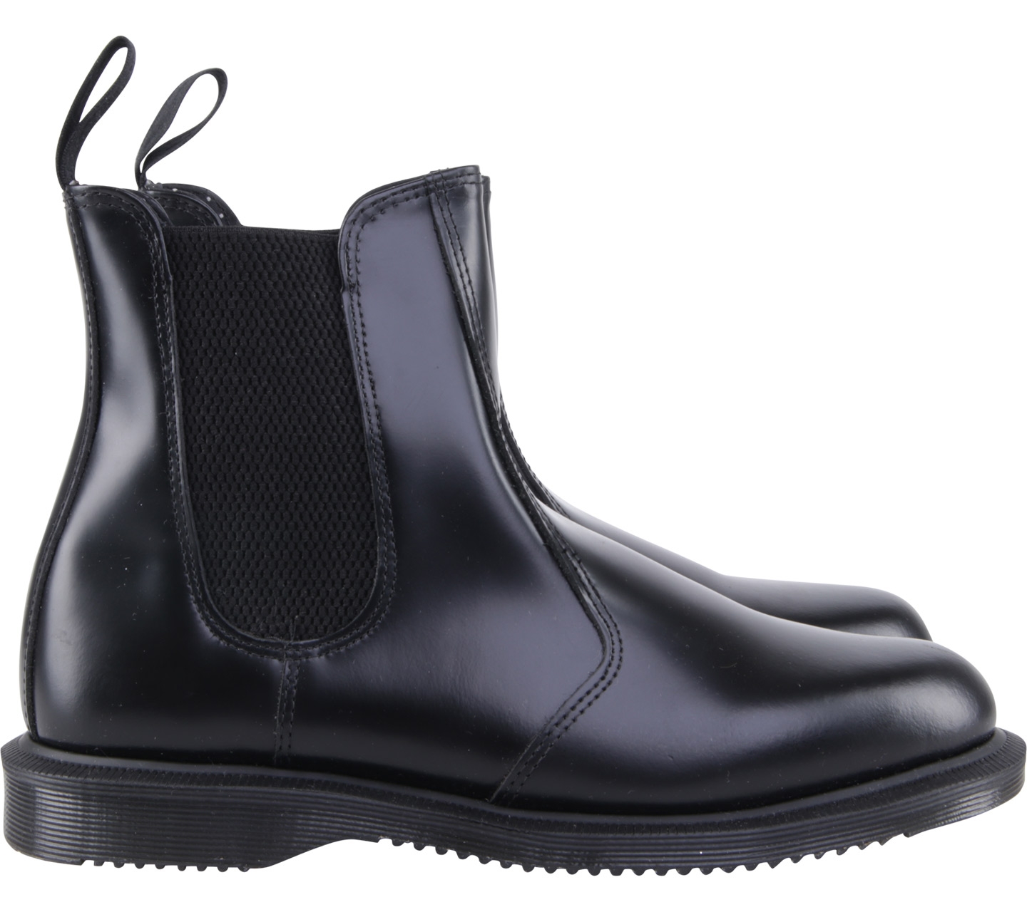 Dr.MArtens Black Flora Polished Smooth Booth