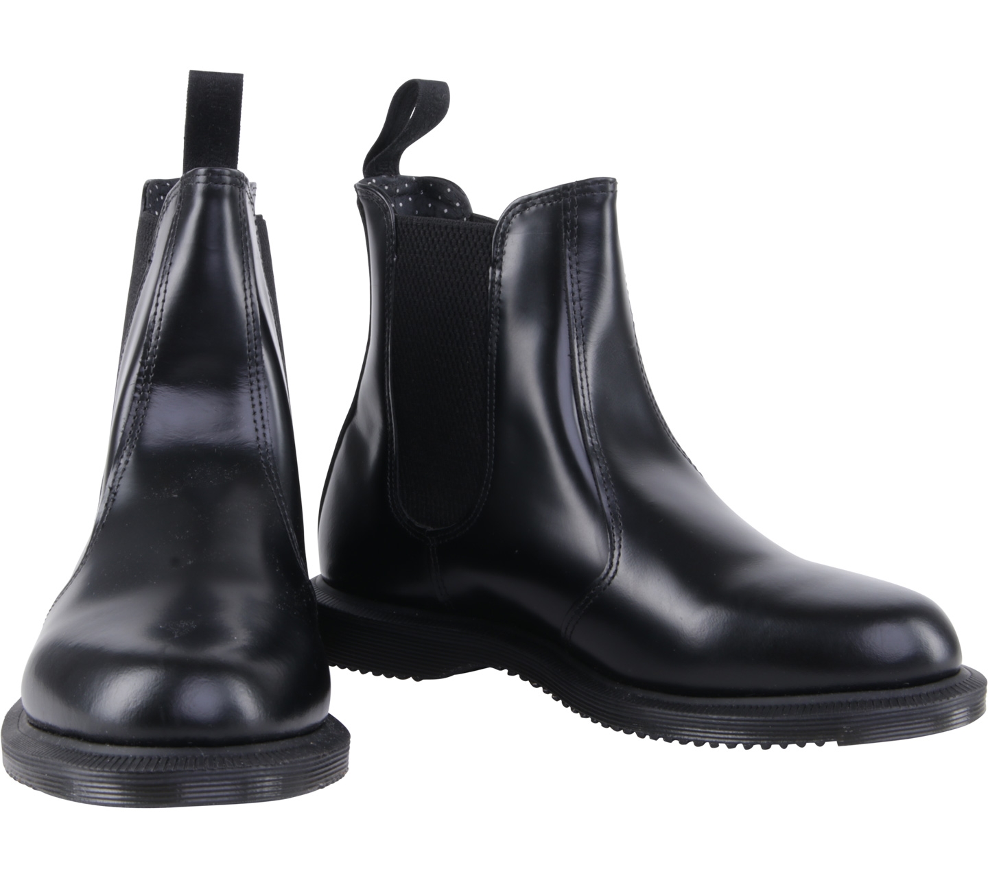 Dr.MArtens Black Flora Polished Smooth Booth