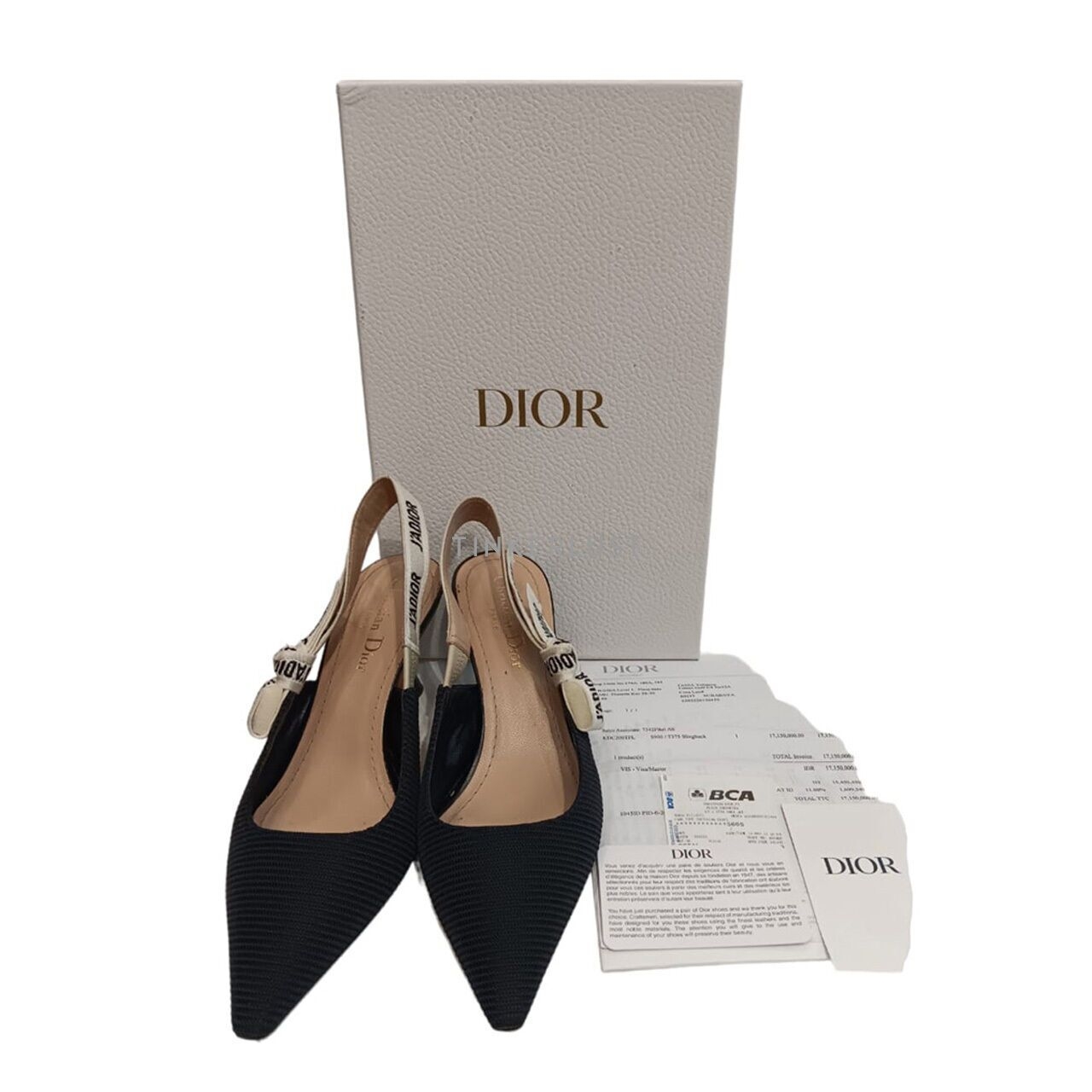 Christian Dior J'adior Fabric Black Kitten Heels