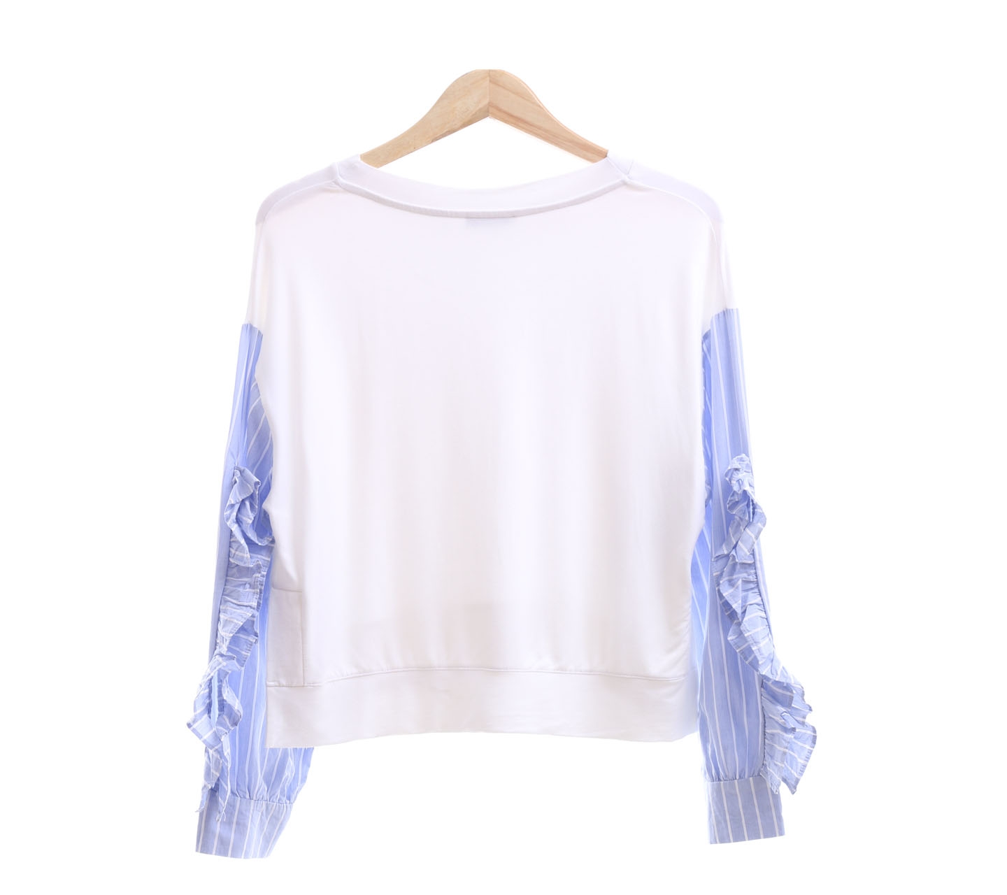 Zara White & Blue Sleep Striped Blouse