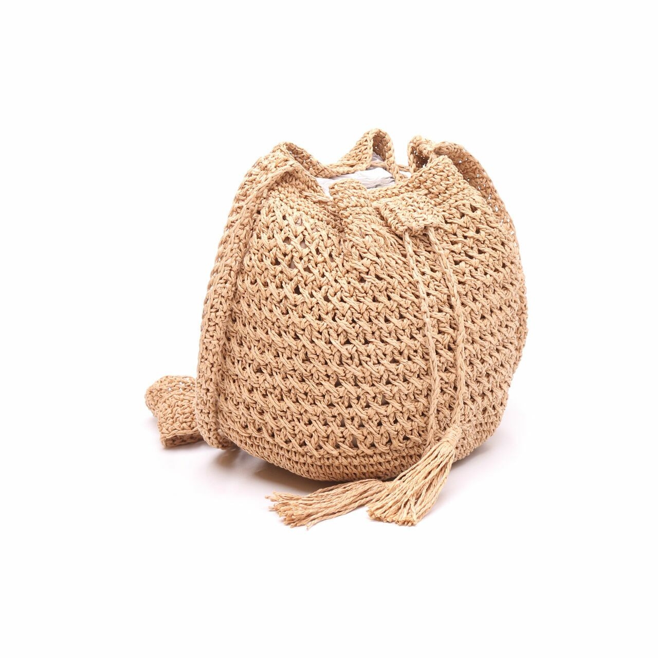 H&M Brown Paper Yarn Sling Bag