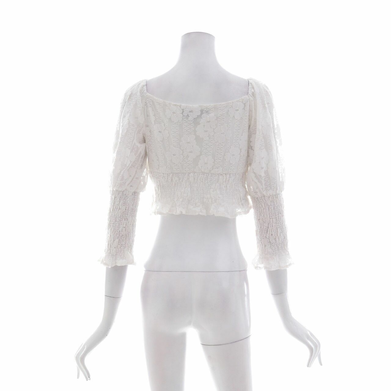 Pomelo. White Lace Bardot Blouse