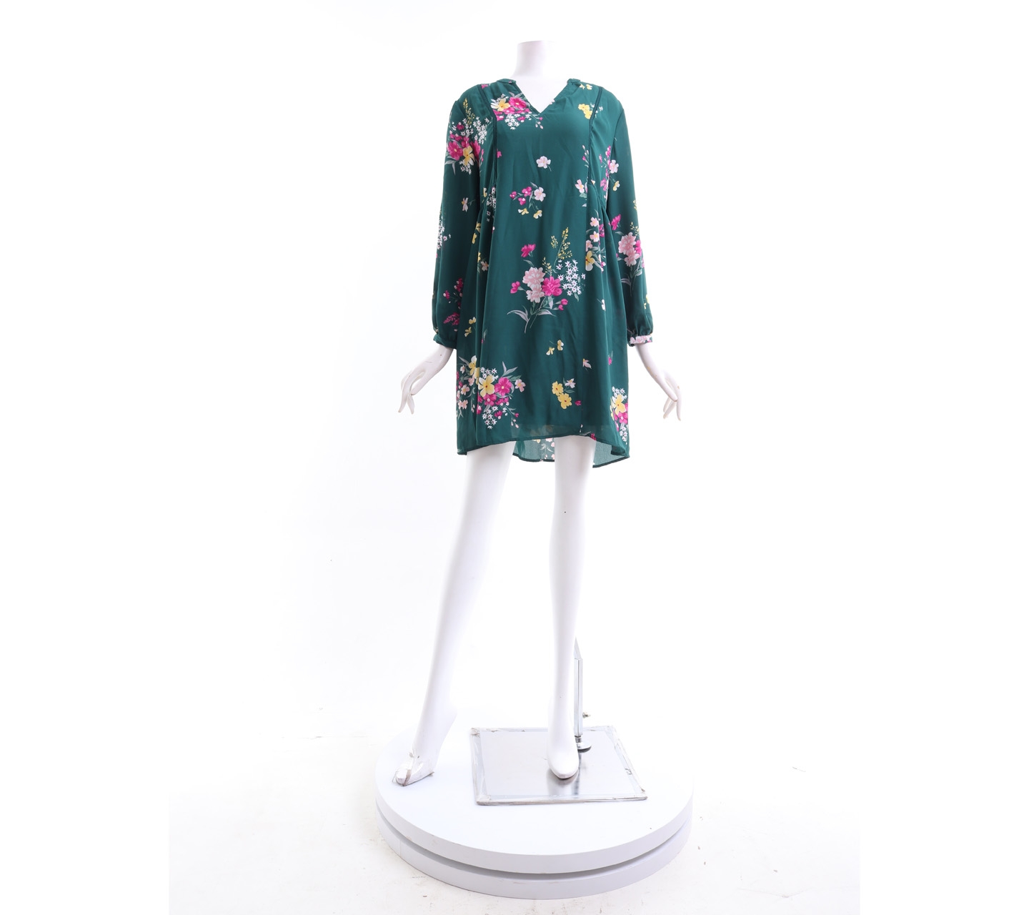 Old Navy Floral Dark Green Mini Dress