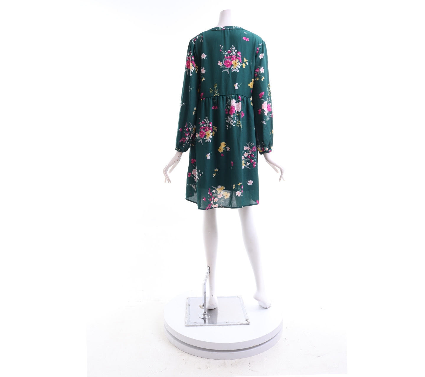 Old Navy Floral Dark Green Mini Dress