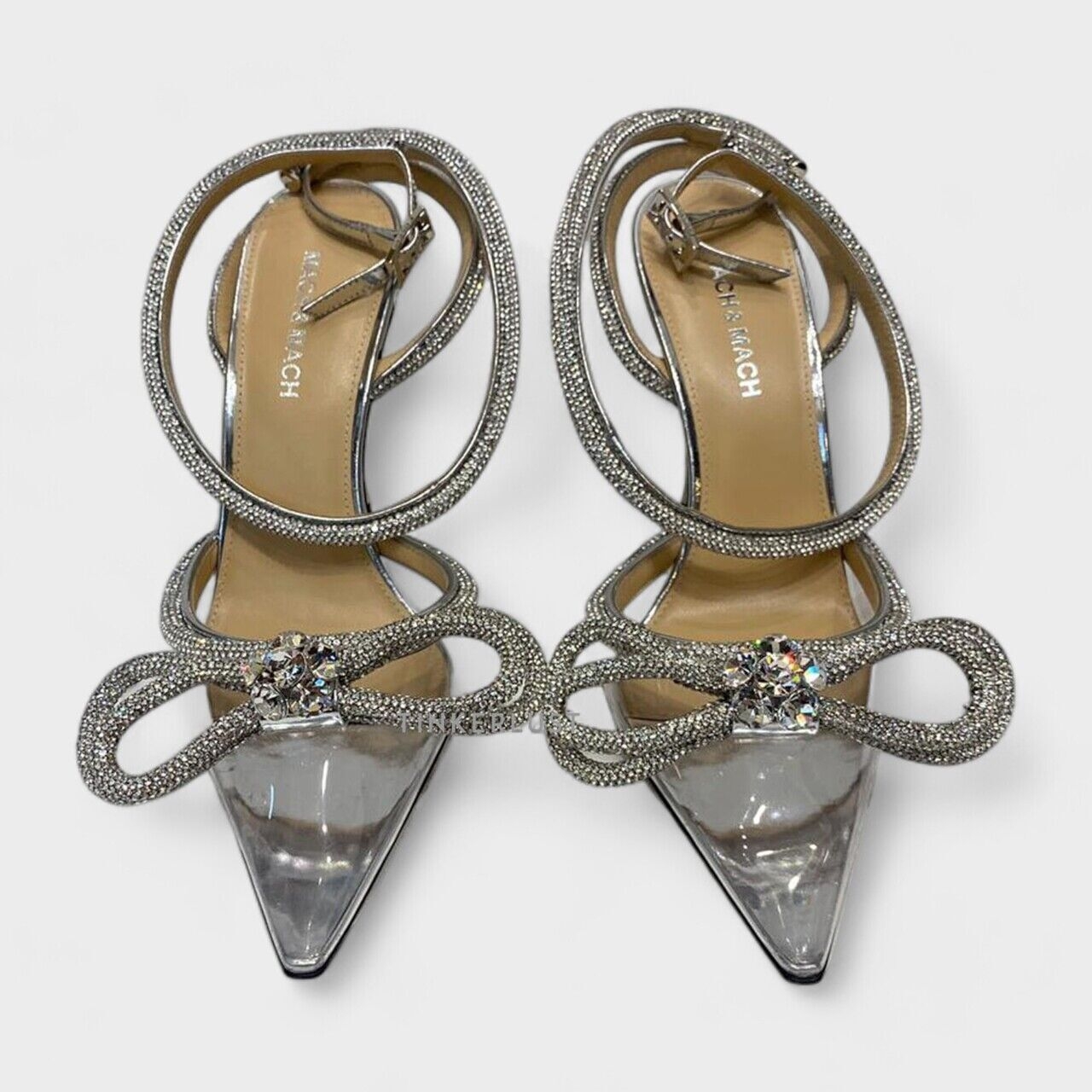 Mach & Mach Double Bow Swarovski Crystal Heels