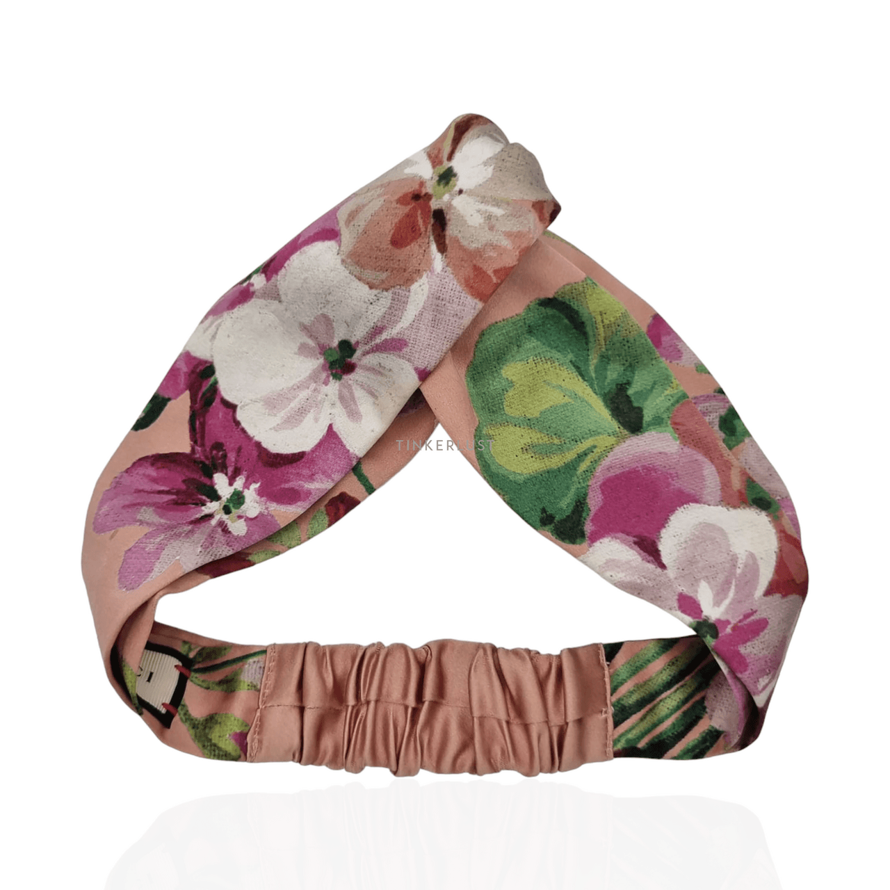 Gucci Pink Flower Print Silk Headband