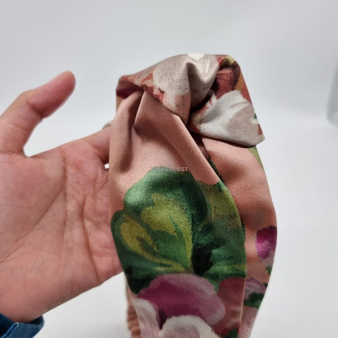 Gucci Pink Flower Print Silk Headband