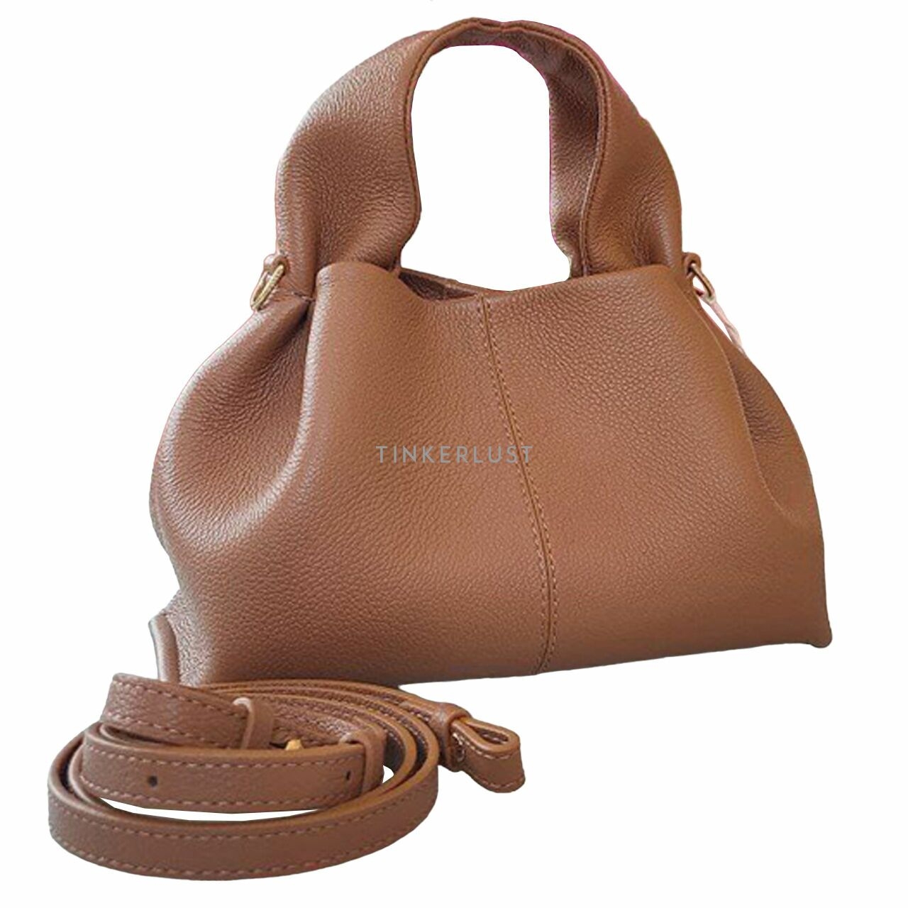 POLENE Mini Neuf Grain Camel Satchel