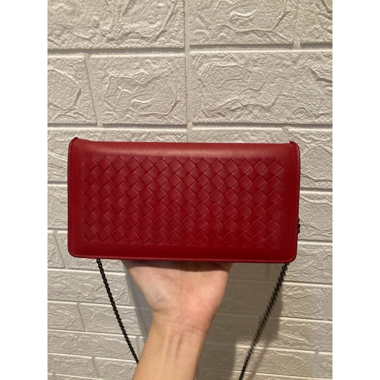 Bottega Veneta Red Clutch