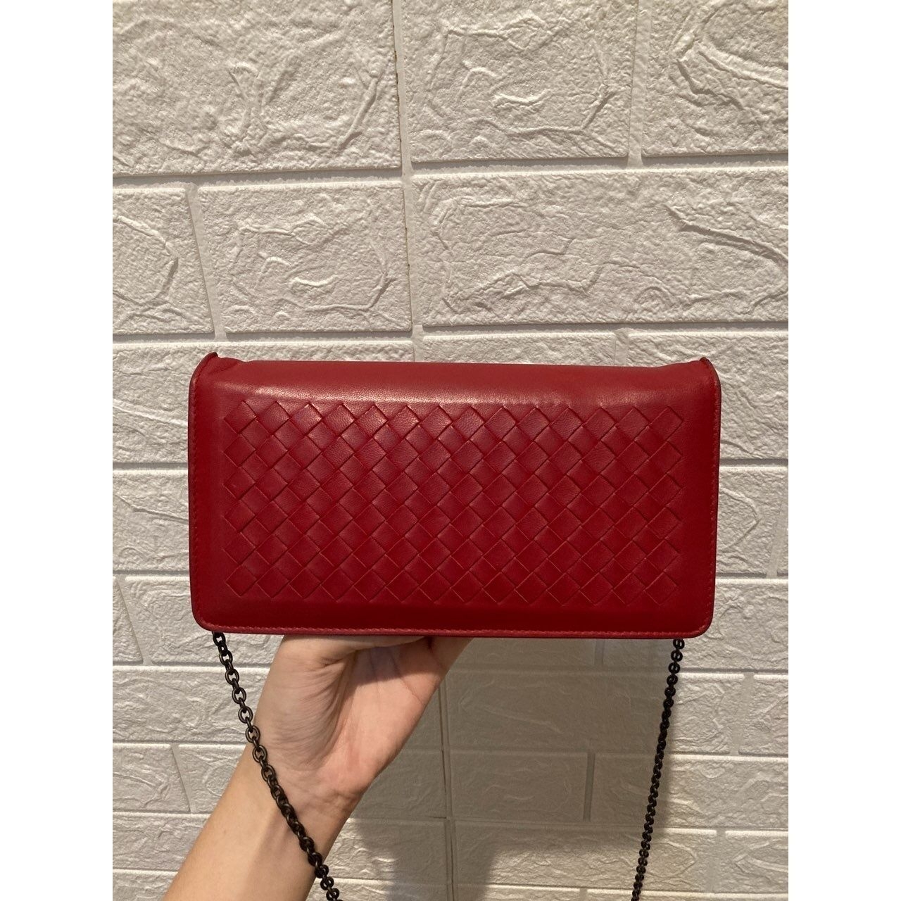 Bottega Veneta Red Clutch