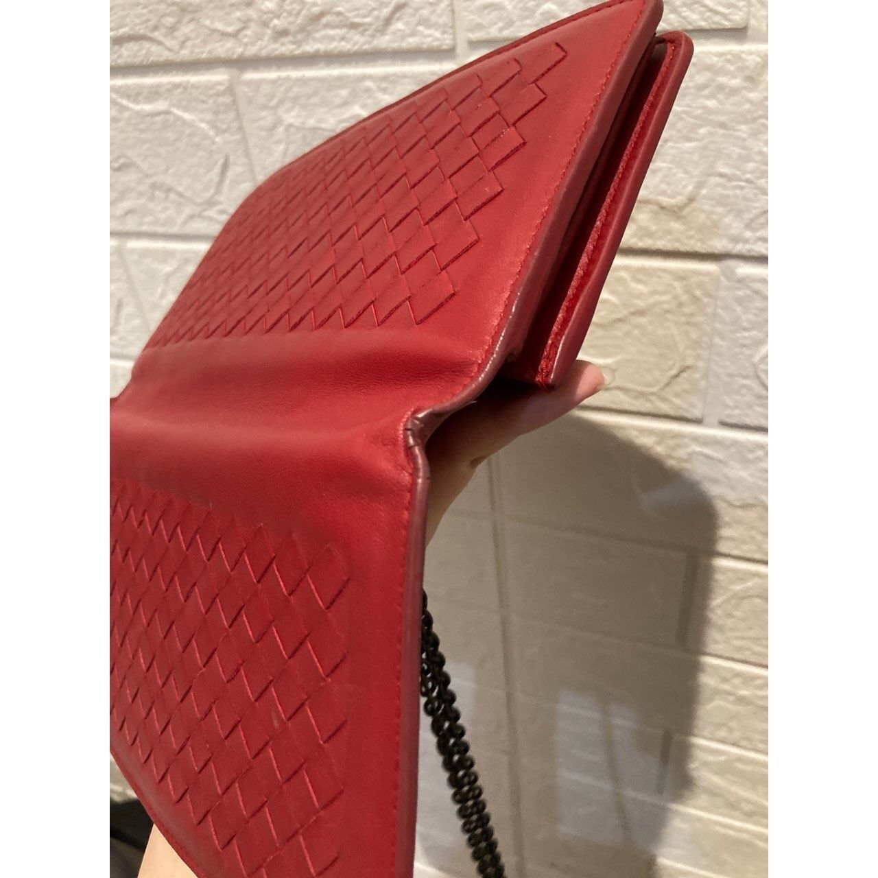 Bottega Veneta Red Clutch