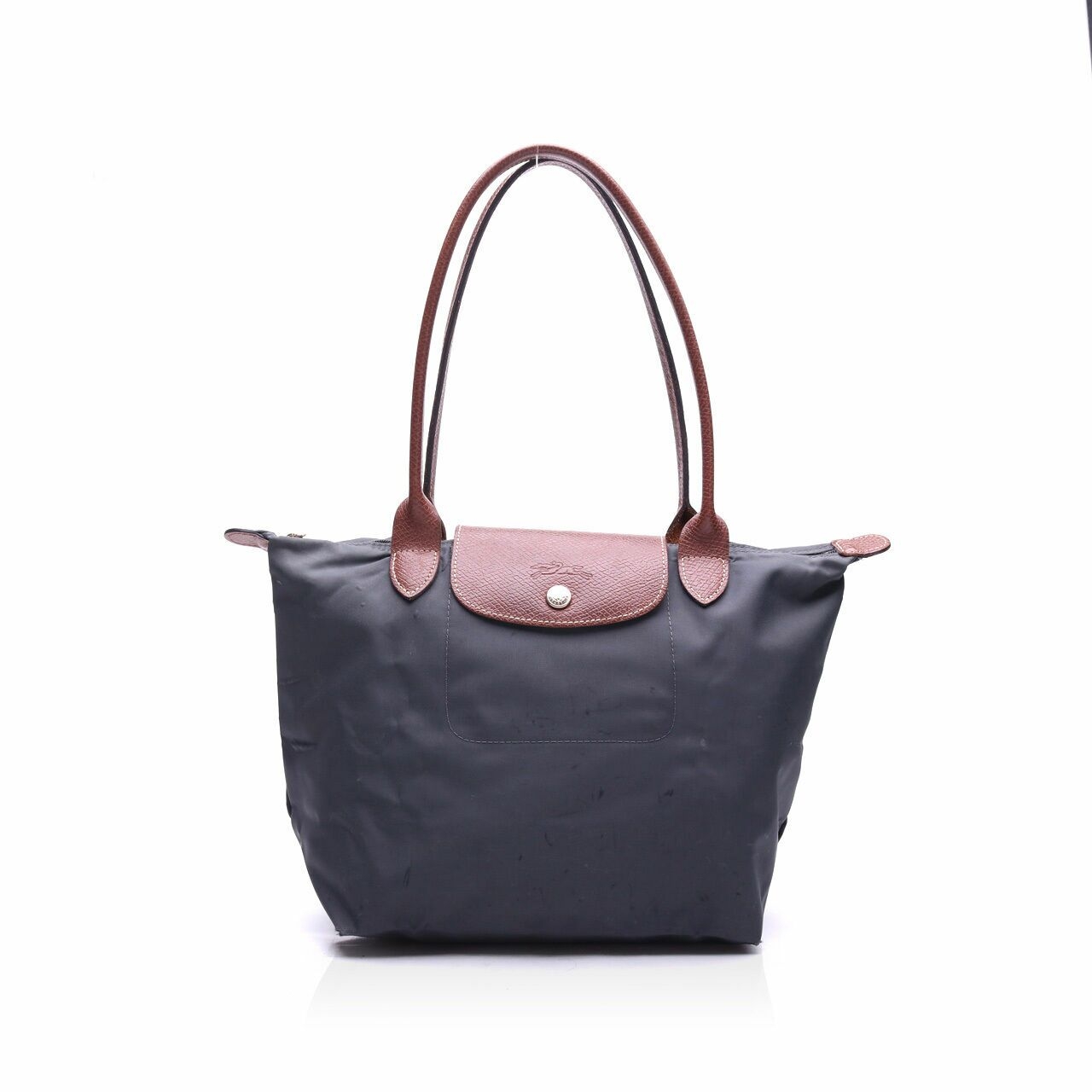 Longchamp Le Pliage  Gun Metal Nylon Small Tote Bag