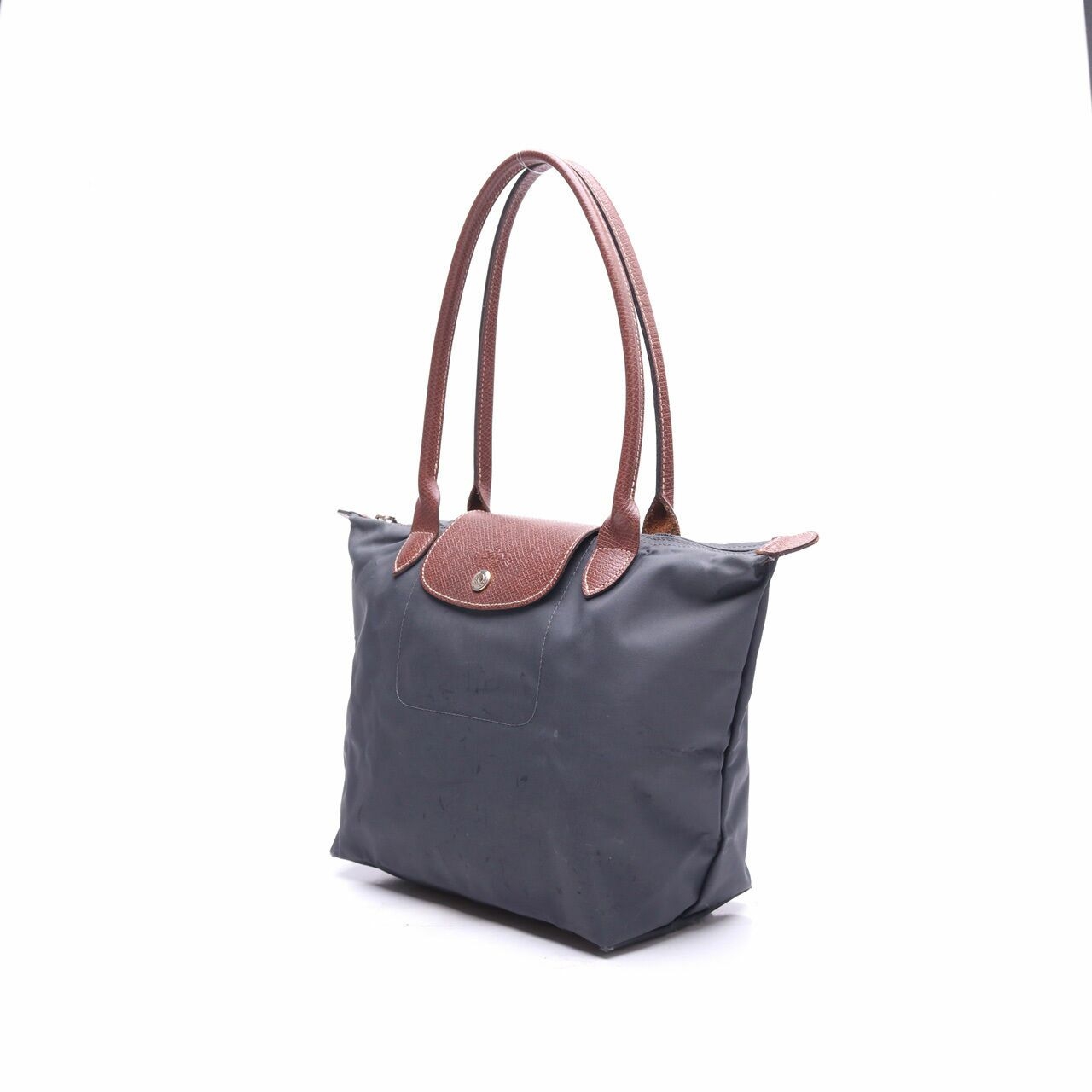 Longchamp Le Pliage  Gun Metal Nylon Small Tote Bag