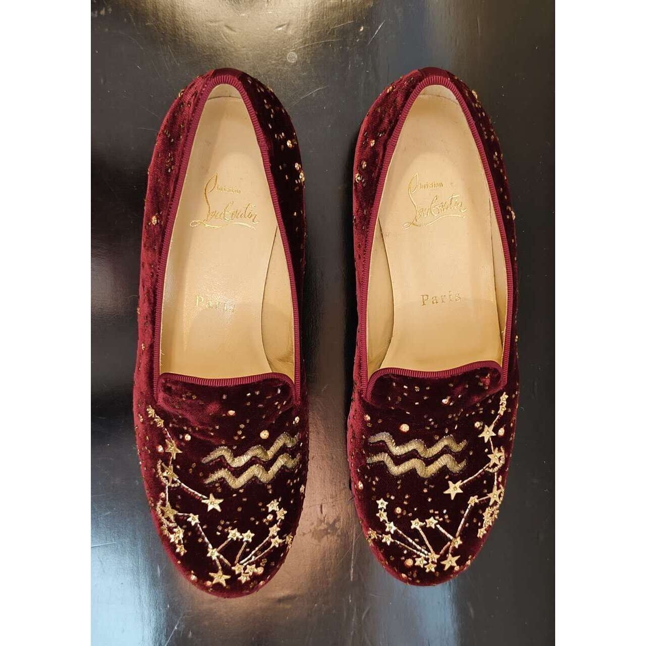 Christian Louboutin Maroon beads Flats