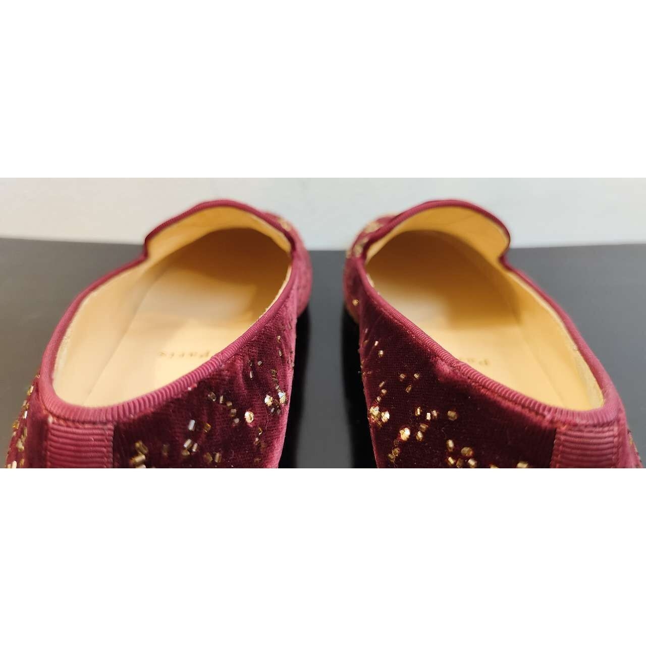 Christian Louboutin Maroon beads Flats