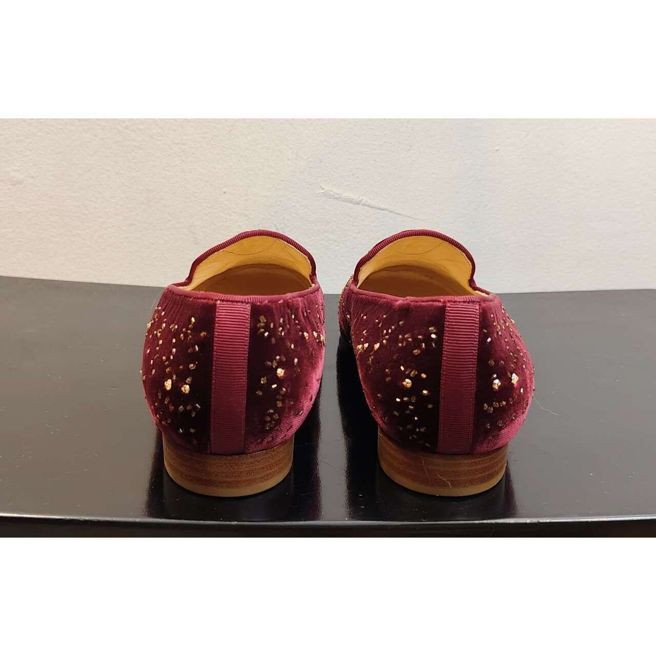 Christian Louboutin Maroon beads Flats