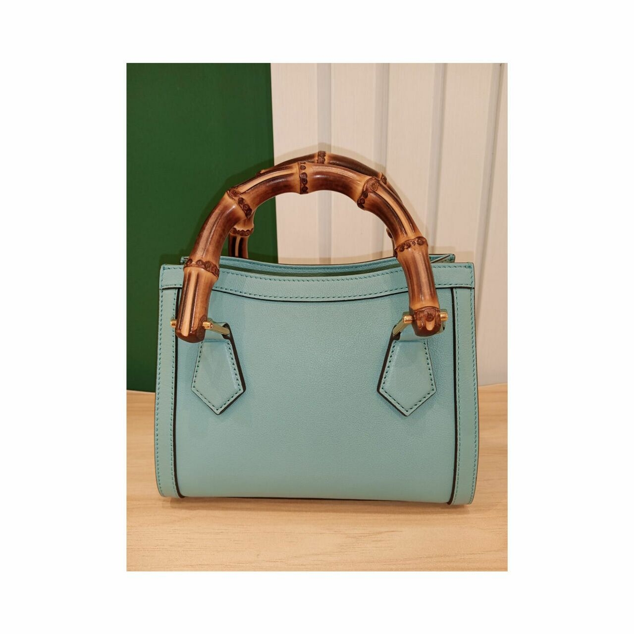 Gucci Diana Mini Tote Bag in Light Blue with Bamboo Handle Satchel