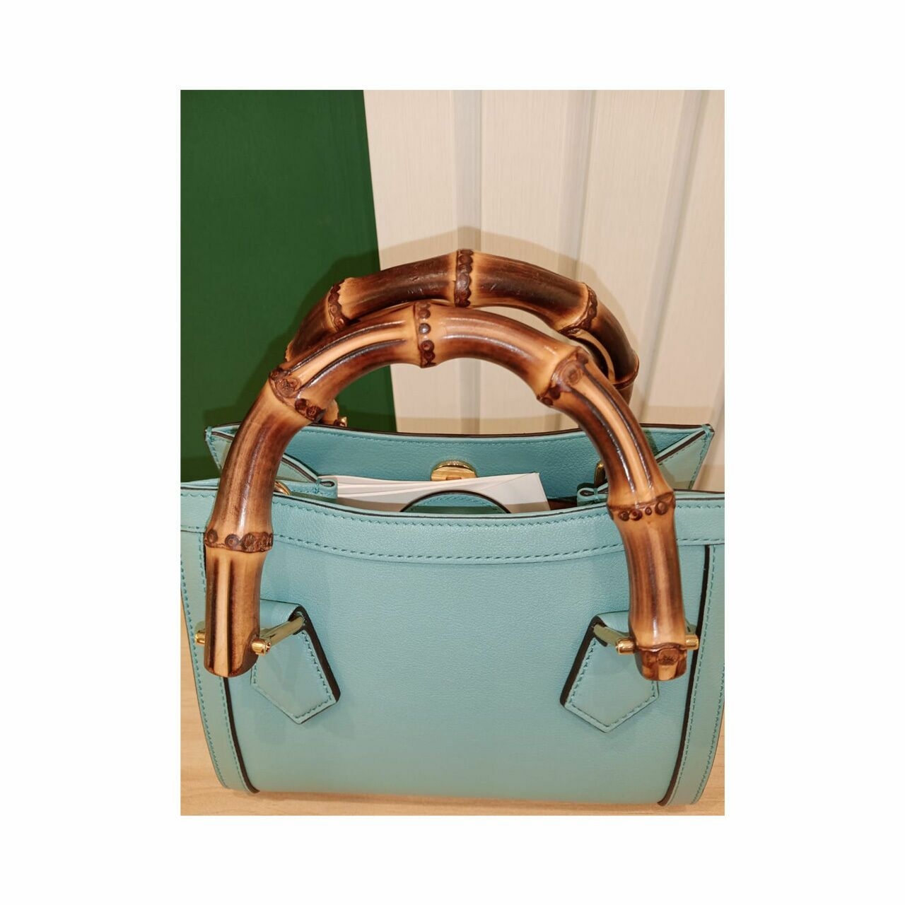 Gucci Diana Mini Tote Bag in Light Blue with Bamboo Handle Satchel