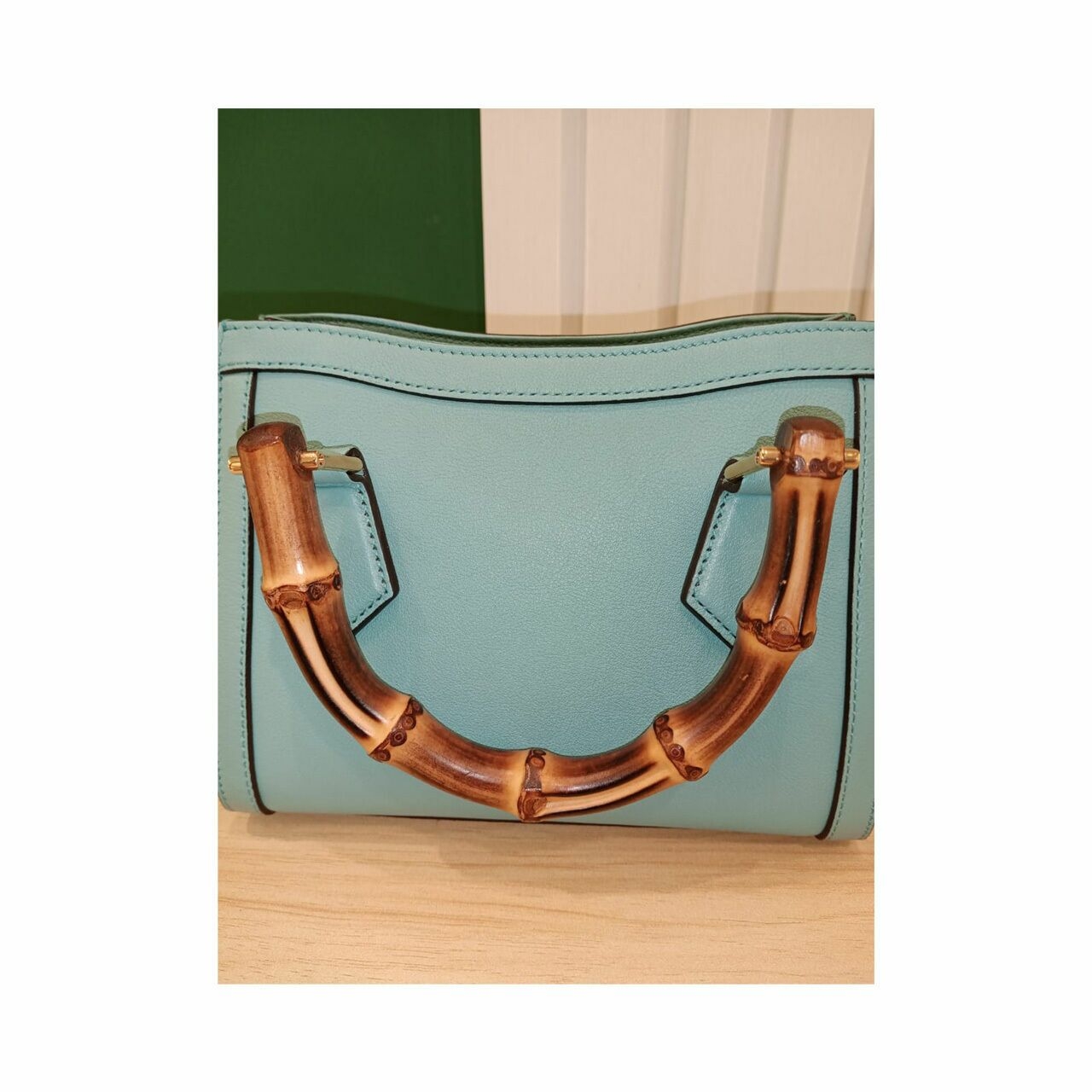 Gucci Diana Mini Tote Bag in Light Blue with Bamboo Handle Satchel