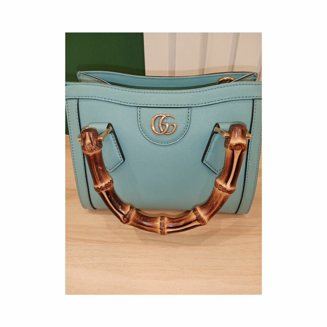 Gucci Diana Mini Tote Bag in Light Blue with Bamboo Handle Satchel