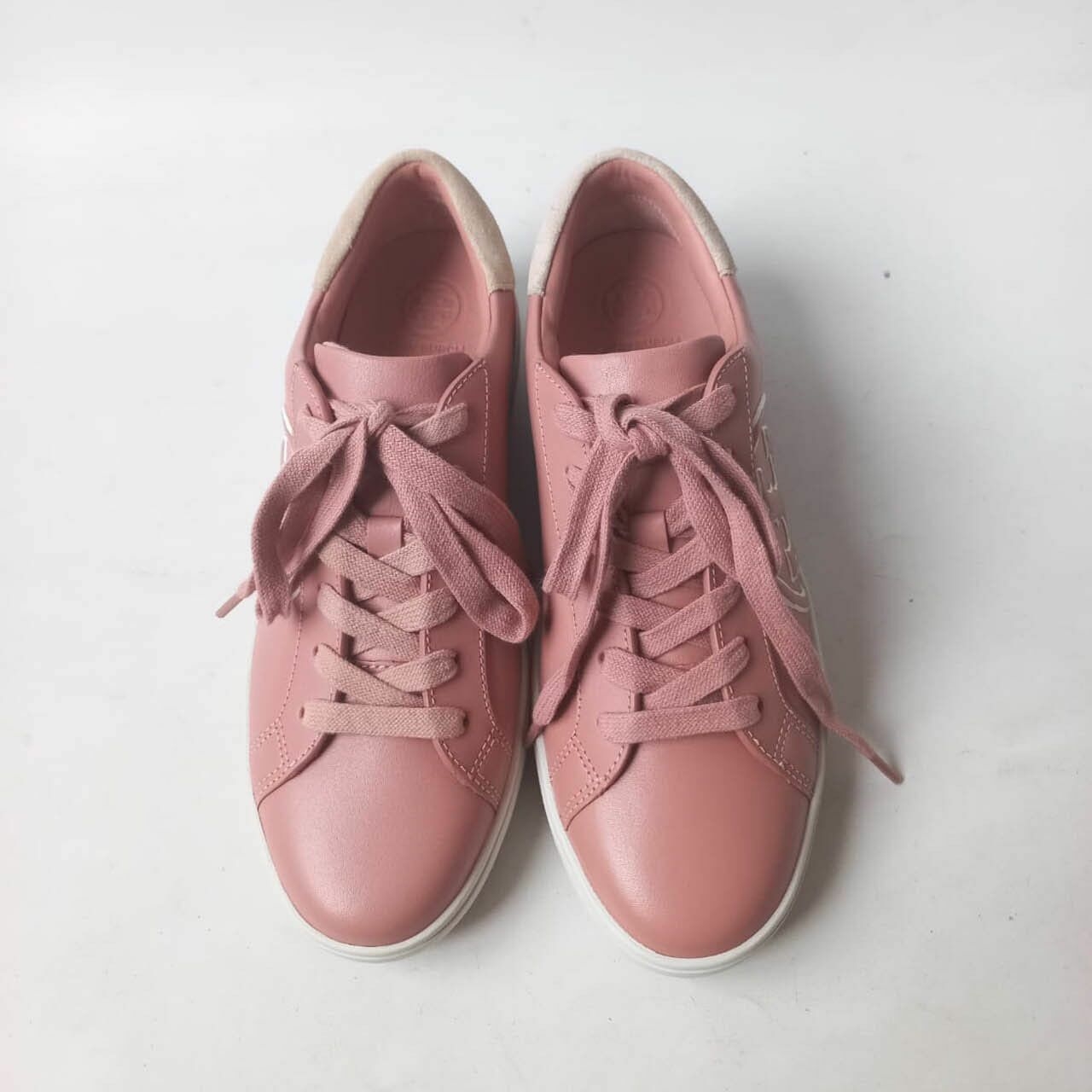 Tory Burch T-Logo Nappa Leather/Nat Suede Pink moon/Corda Sneakers