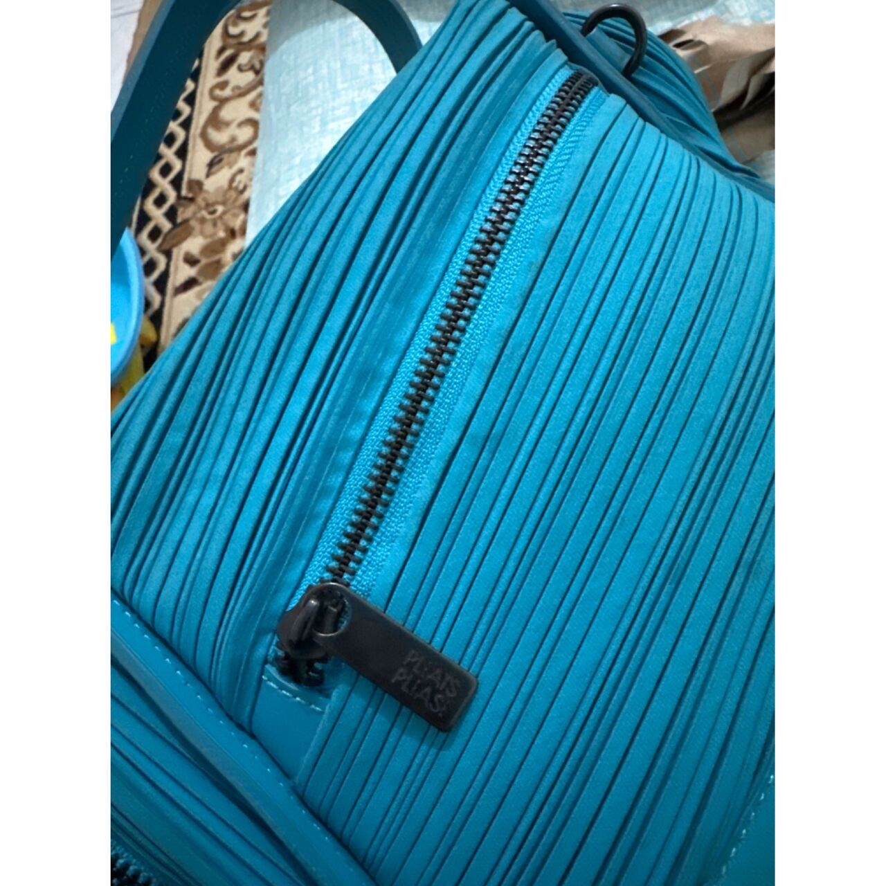 Pleats Please Blue Green Sling Bag