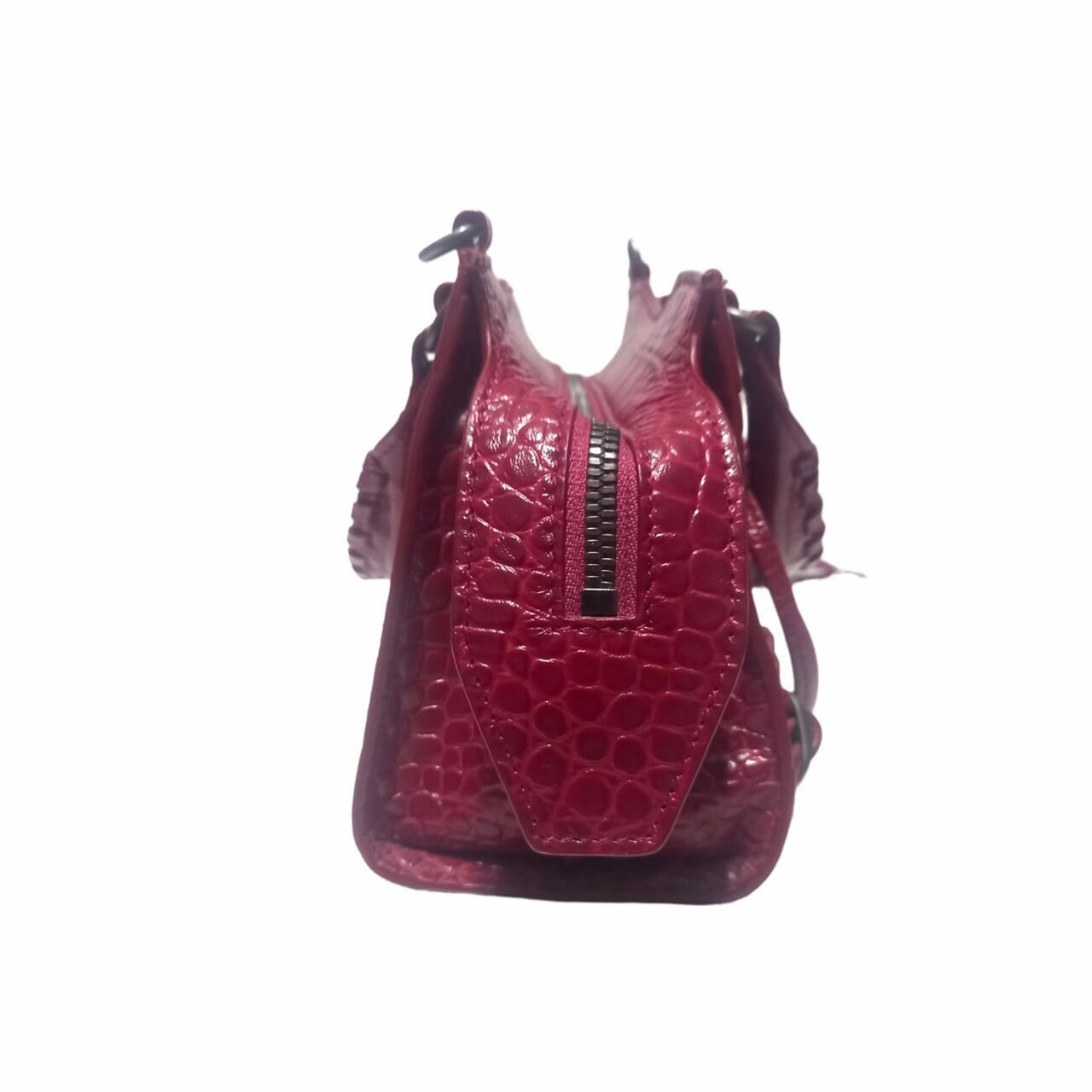 Balenciaga Neo Mini Croco Embossed Red SHW Satchel