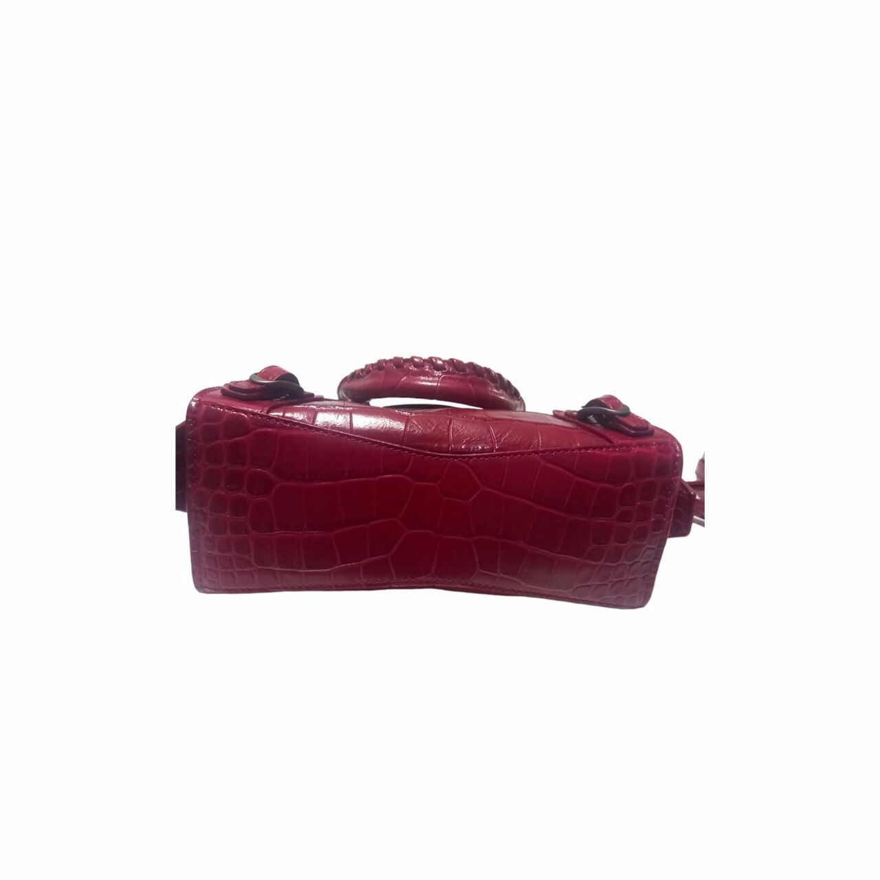 Balenciaga Neo Mini Croco Embossed Red SHW Satchel