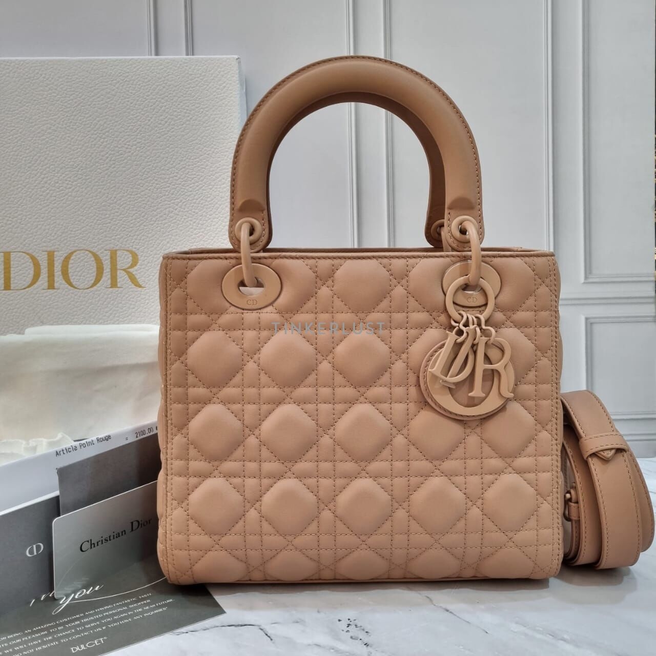 Christian Dior Lady Dior Ultra Matte Medium Nude 2019 Satchel