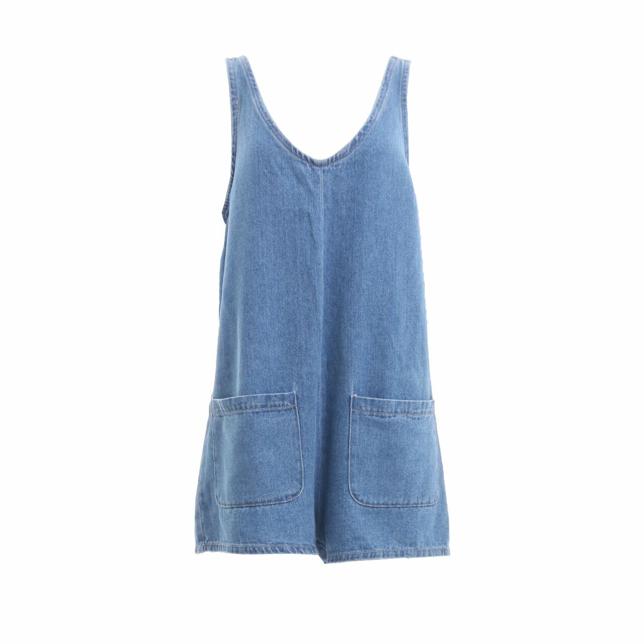 Bershka Blue Denim Jumpsuit