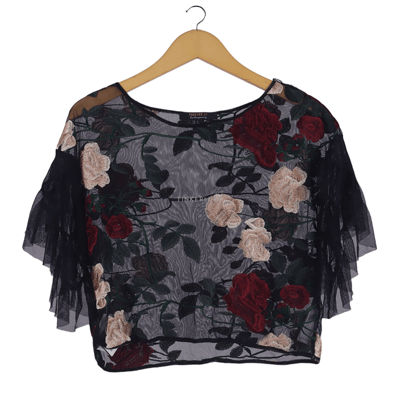 Forever 21 Black Floral Lace Blouse