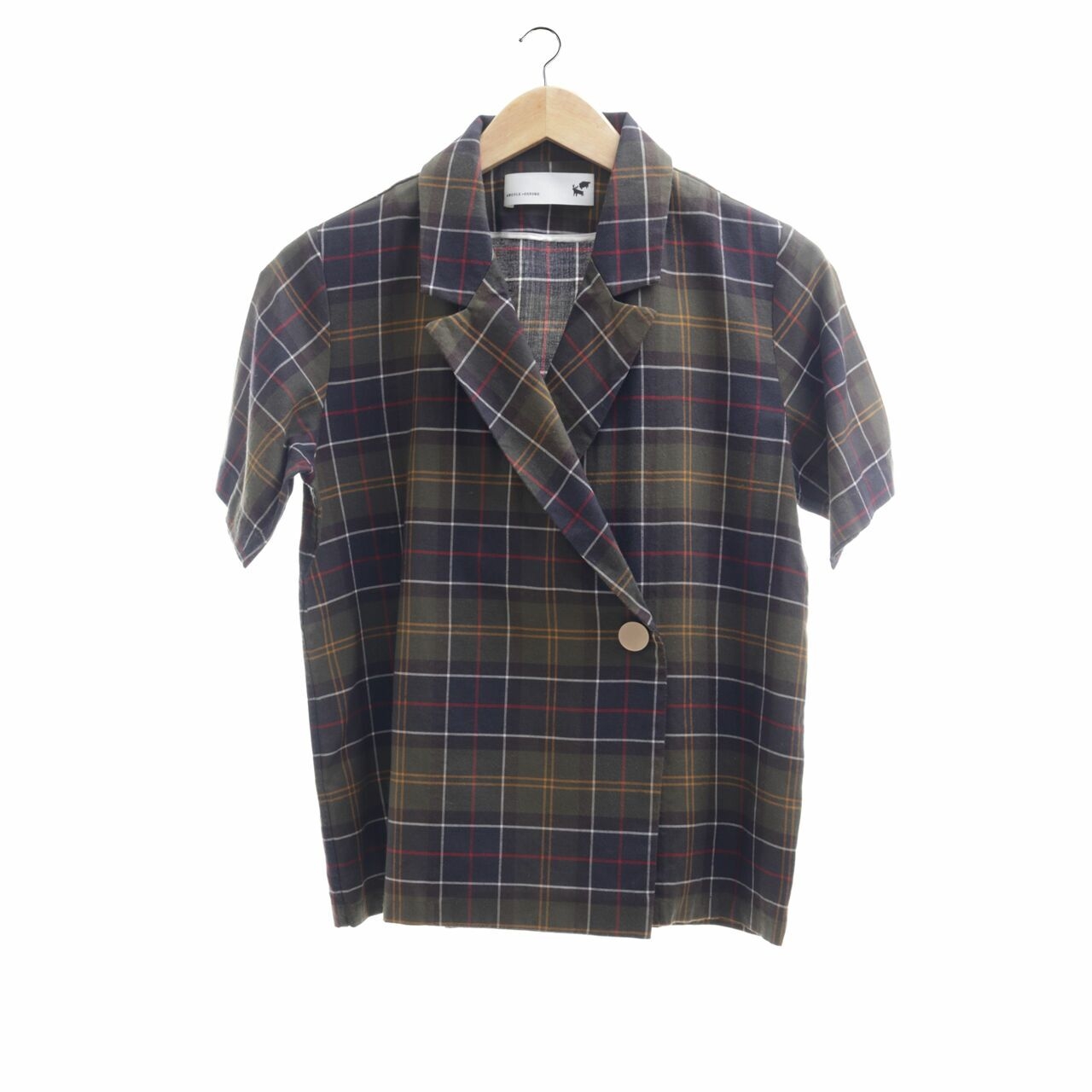 Argyle Oxford Army Plaid Blouse