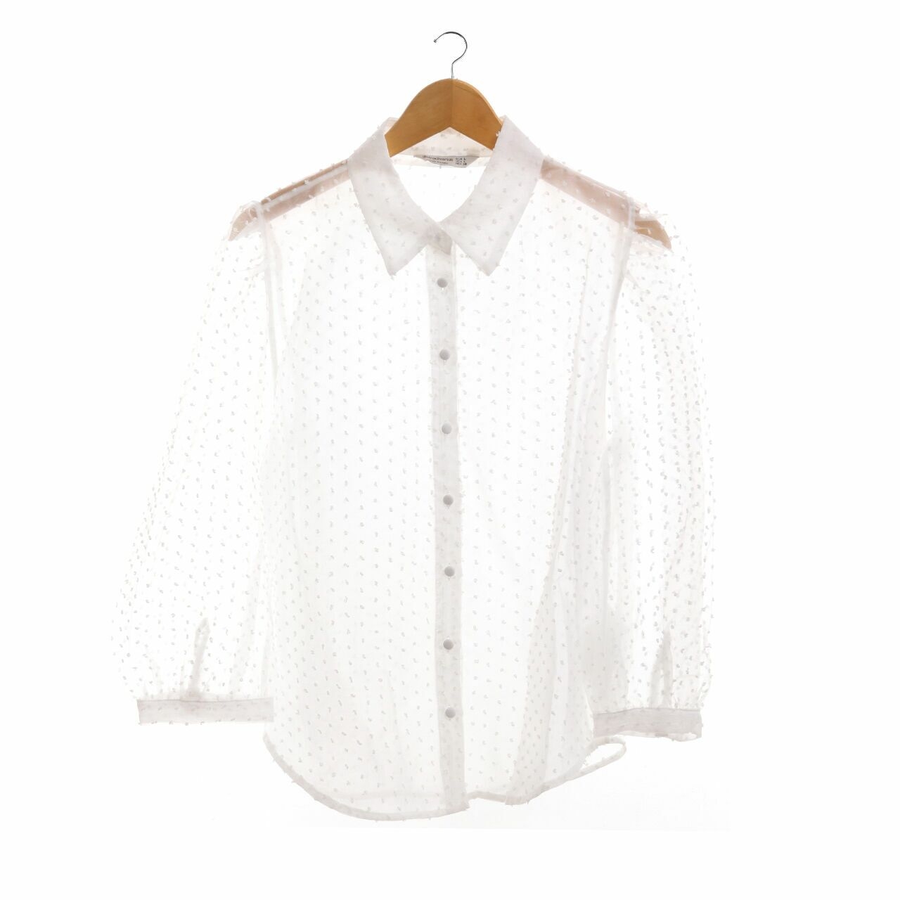 Stradivarius White Sheer Shirt