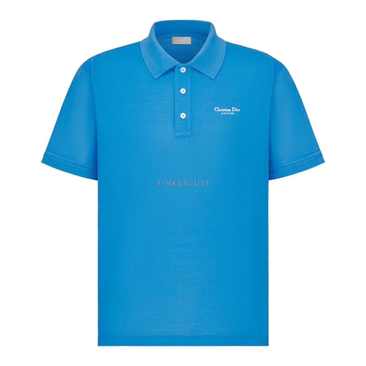 Christian Dior Couture Regular Fit Polo Shirt in Fluorescent Blue Technical Pique