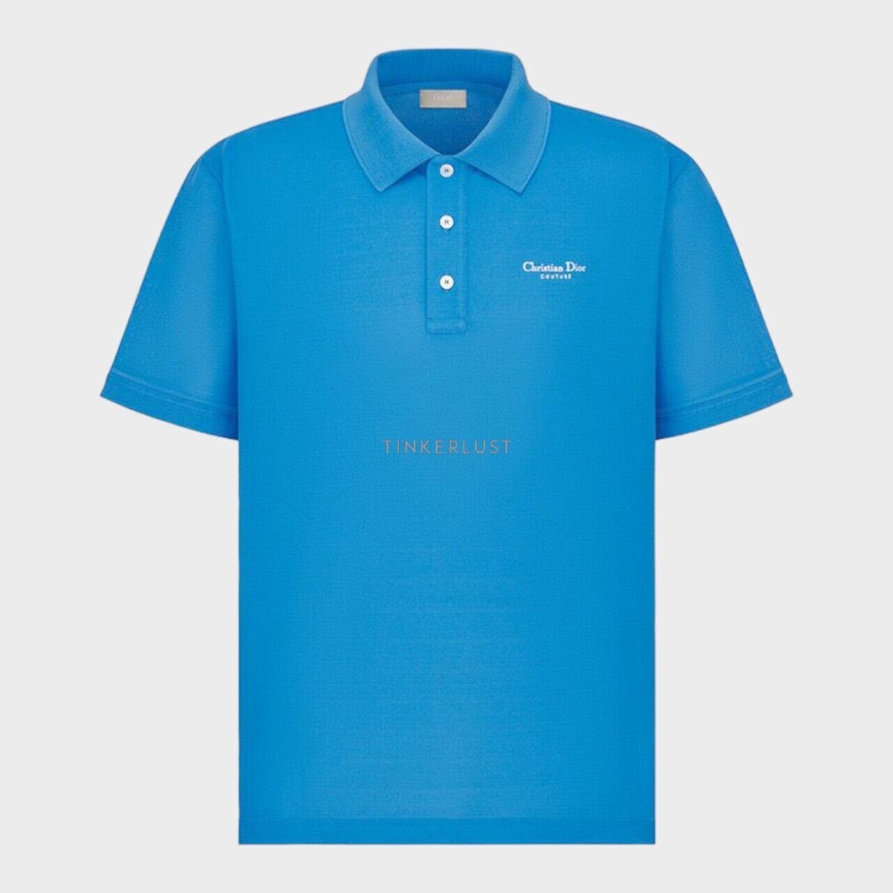 Christian Dior Couture Regular Fit Polo Shirt in Fluorescent Blue Technical Pique