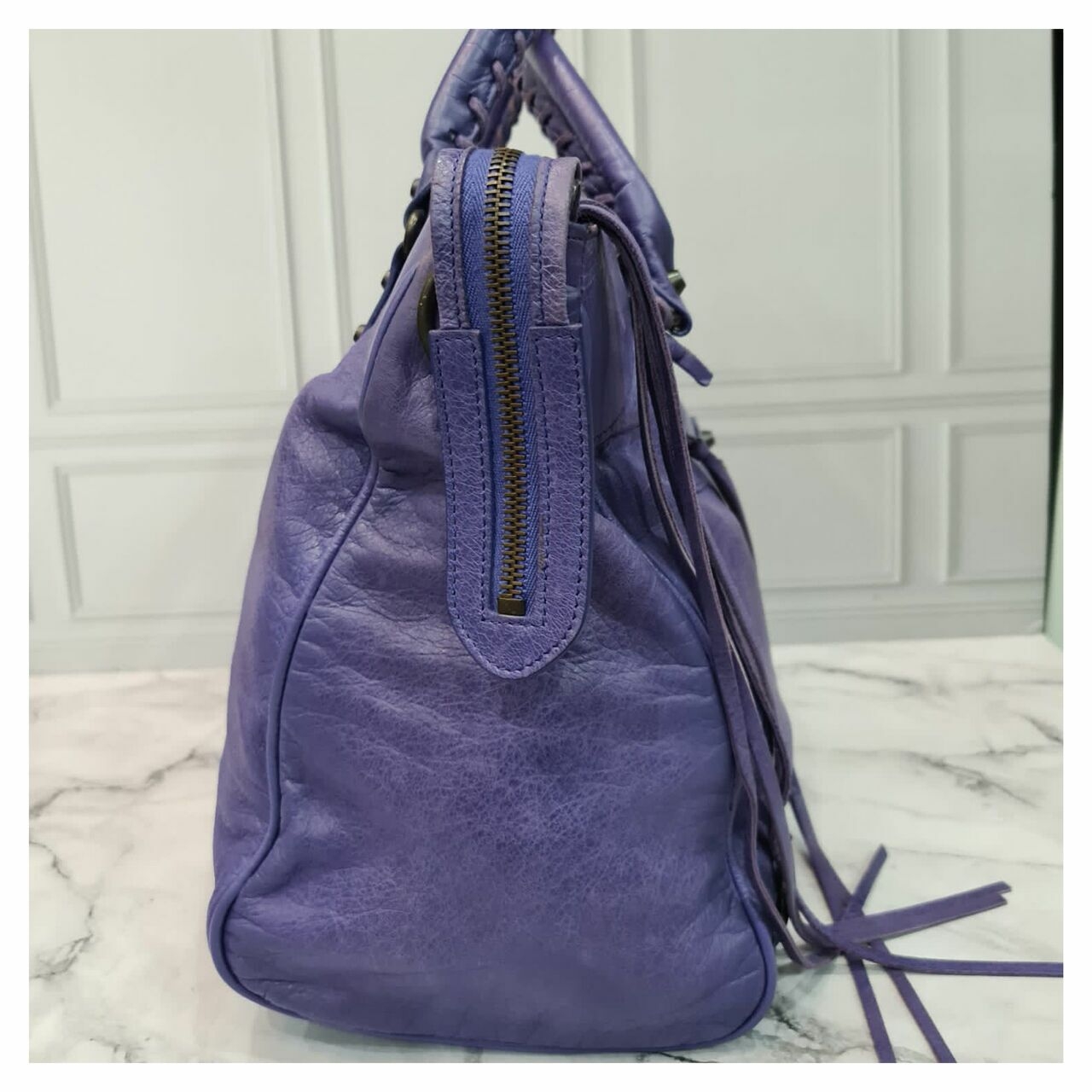 Balenciaga Velo Violet Reguler Hardware Satchel