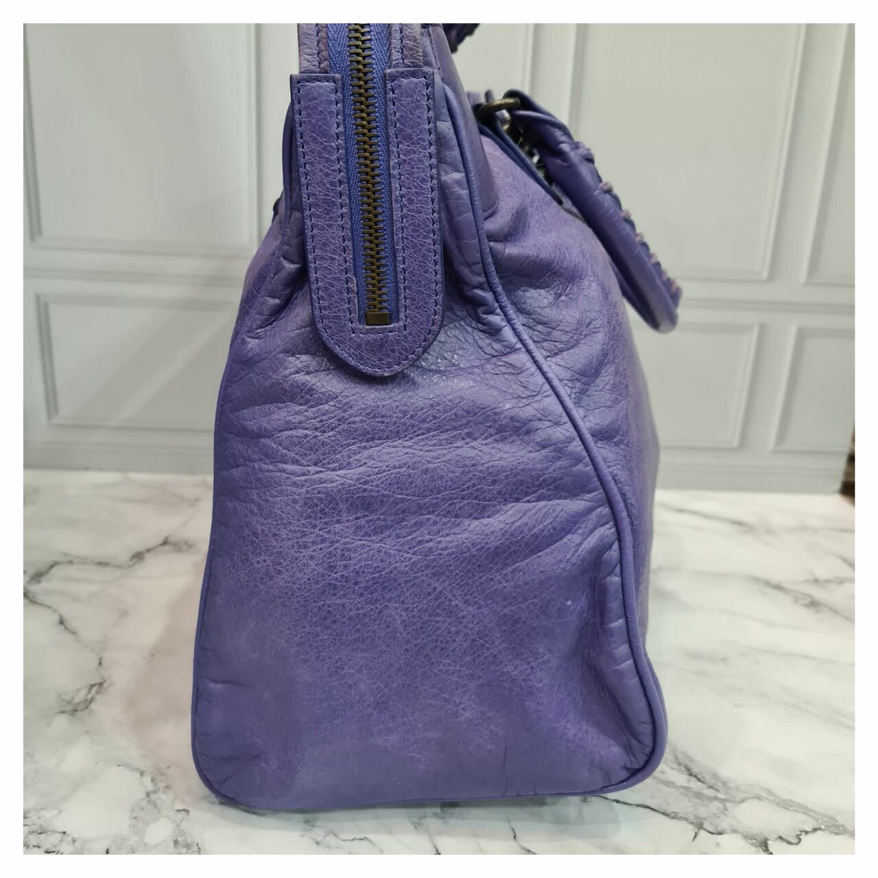 Balenciaga Velo Violet Reguler Hardware Satchel