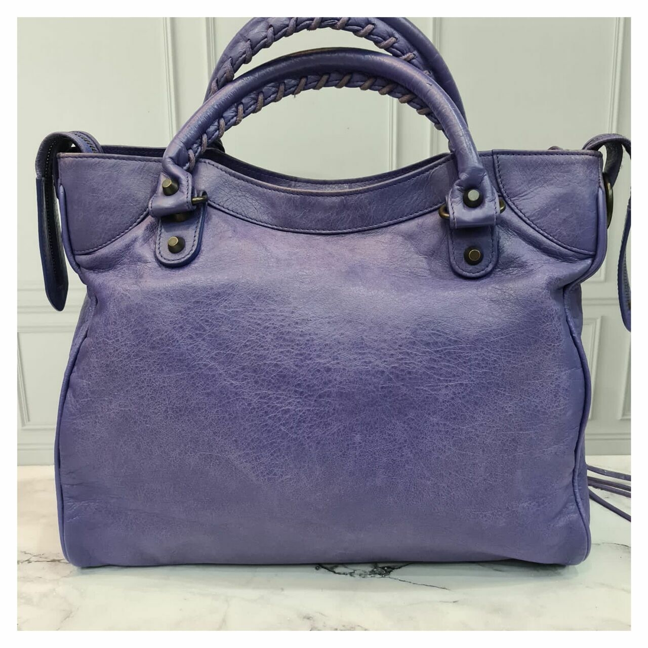 Balenciaga Velo Violet Reguler Hardware Satchel