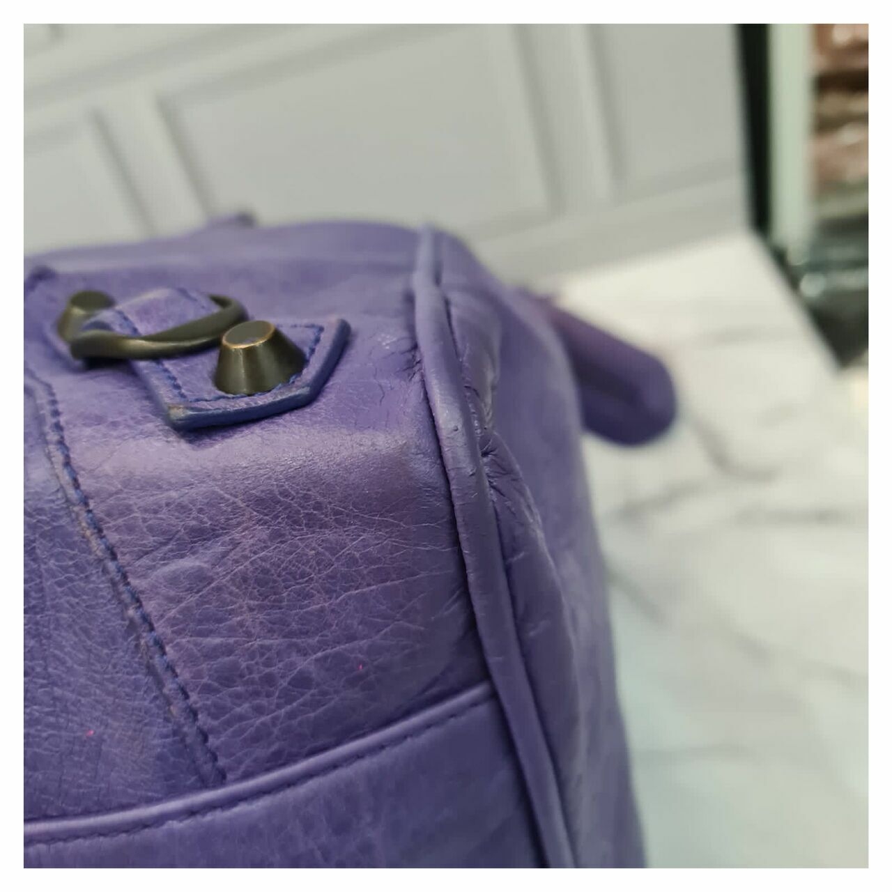 Balenciaga Velo Violet Reguler Hardware Satchel