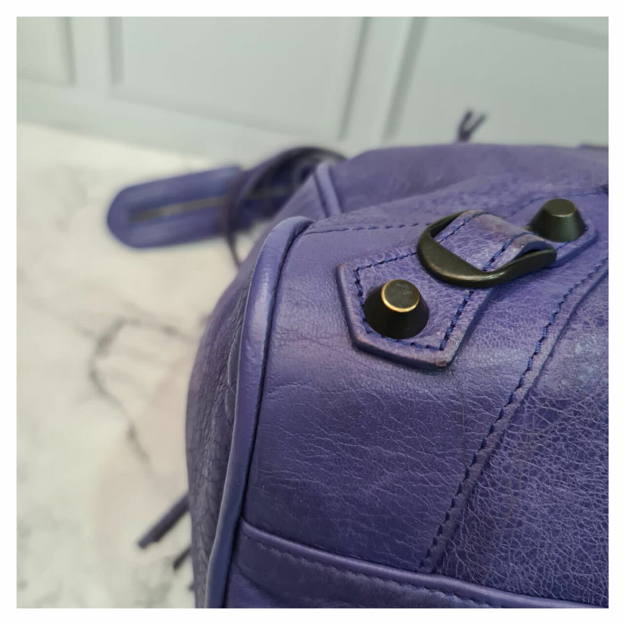 Balenciaga Velo Violet Reguler Hardware Satchel