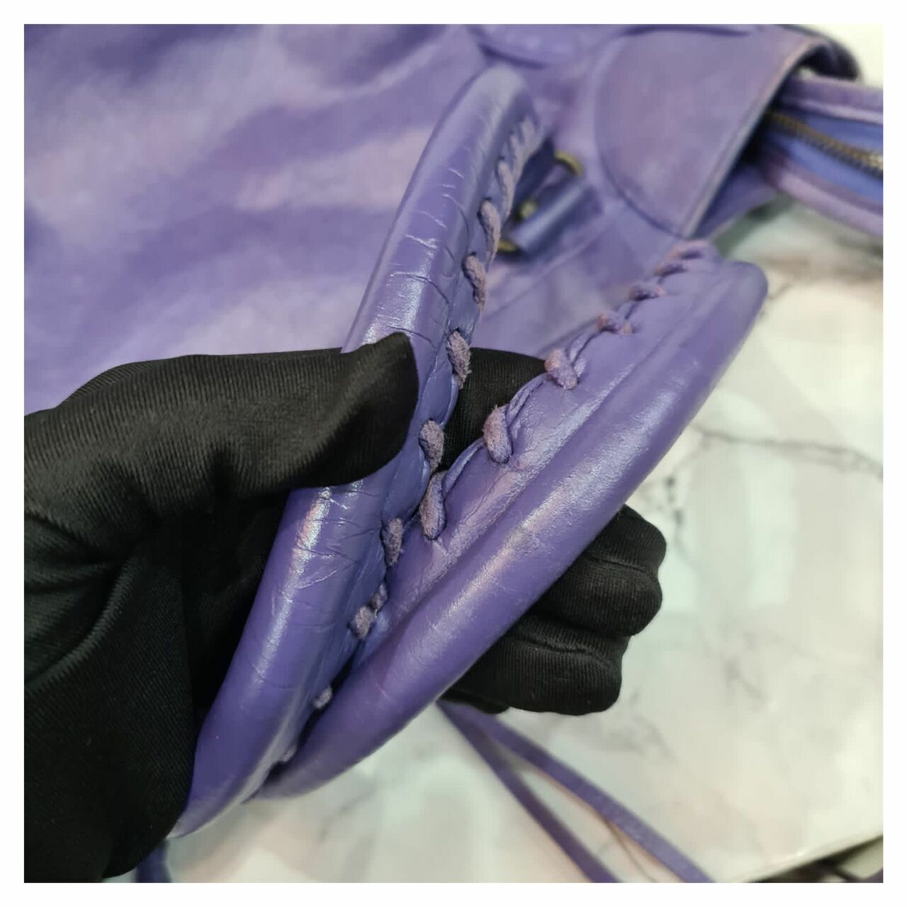 Balenciaga Velo Violet Reguler Hardware Satchel