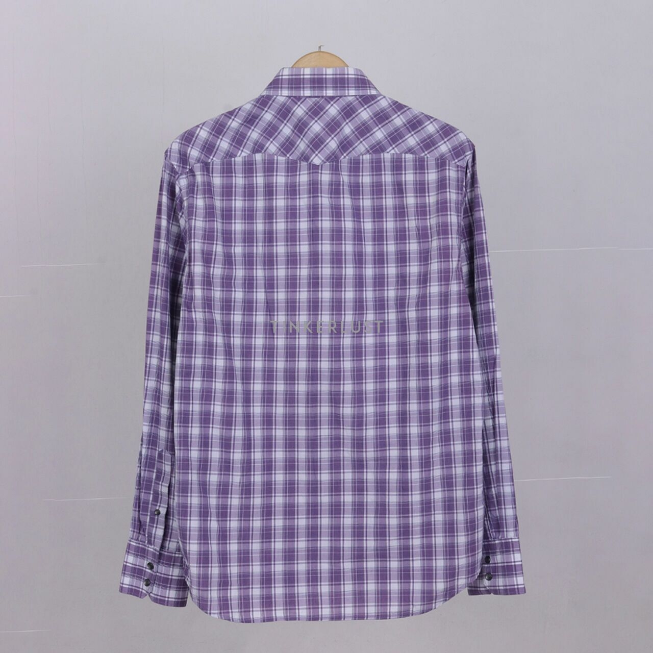 Banana Republic Purple & White Plaid Shirt