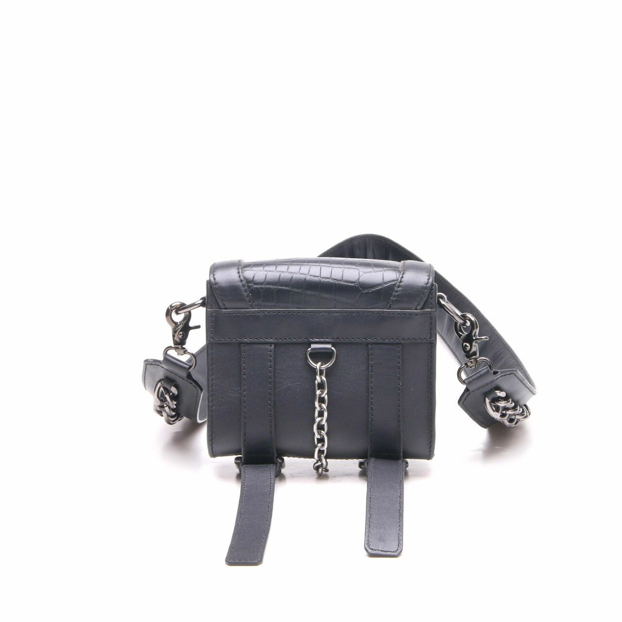 Private Collection Black Leather Sling Bag