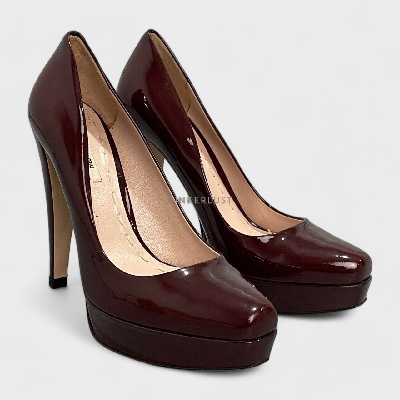 Miu Miu Vernice Burgundy Pumps Heels 