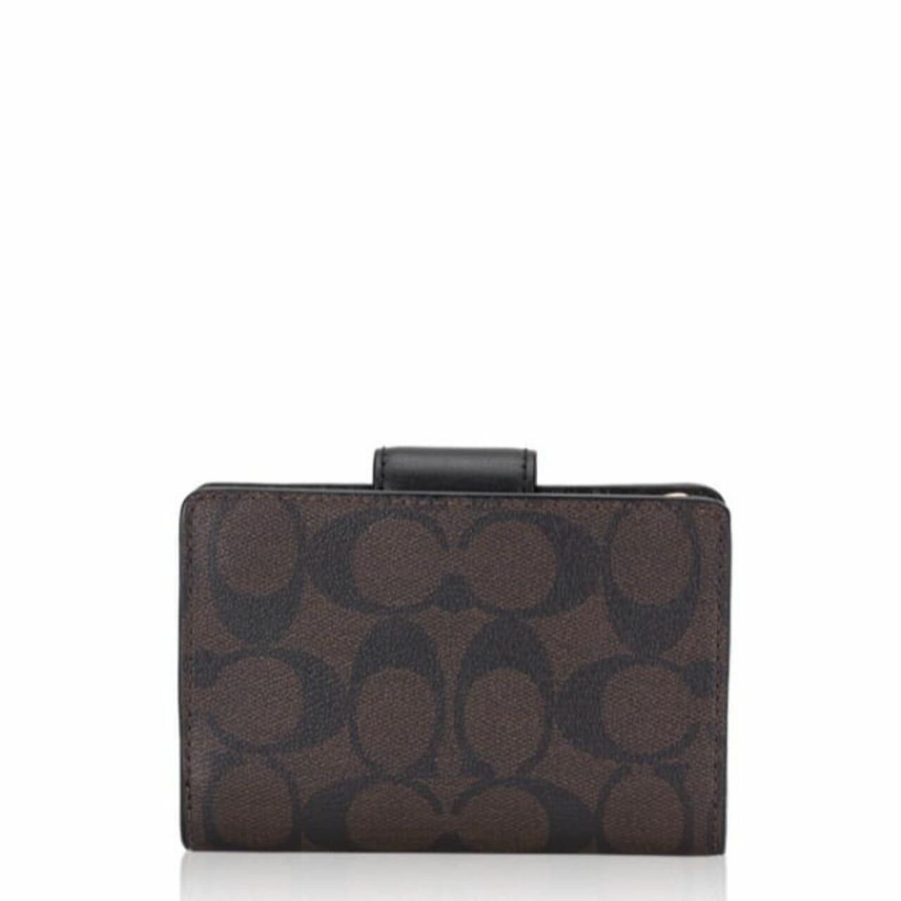 Coach COACH C0082 Signature Medium Zip Wallet Brown Black