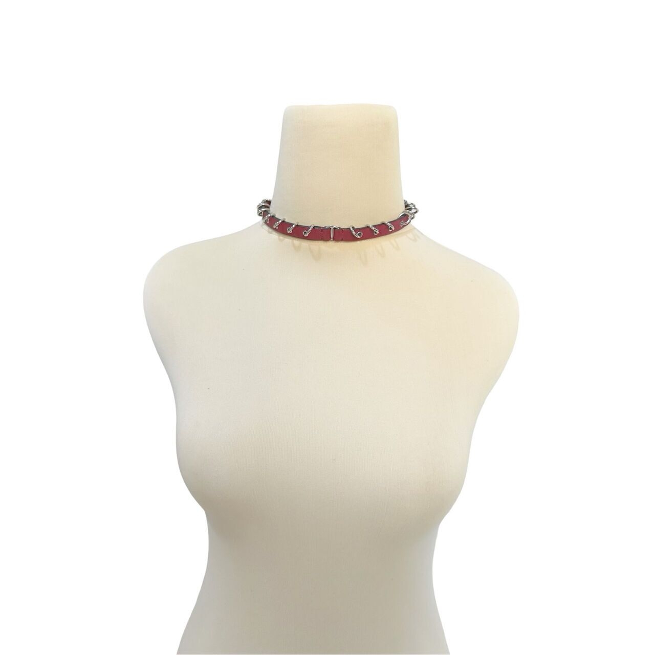 Valentino Red Leather Necklace / Bracelet